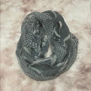 Gray Patterned Infinity Scarf